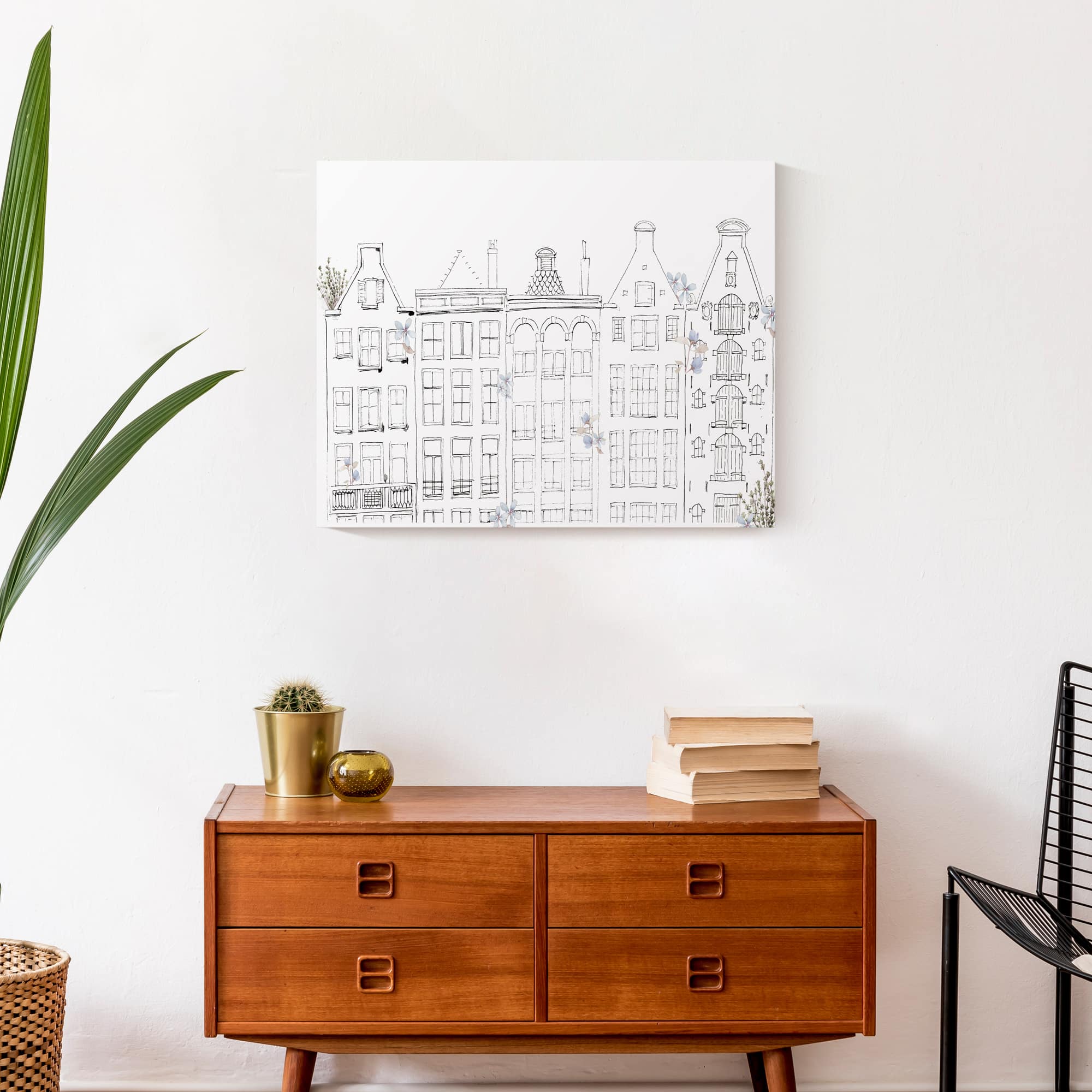 Sketchy Buildings 16" x 20" Canvas Wall Art